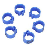 100Pcs Bird Foot Rings Bands 10mm 001-100 Numbered Pigeons Identify Clip Poultry SupplyBlue - Rear View