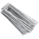 50Pcs Garden Stakes Ground Staple Spikes U shaped Fixer Weed Barrier Fabric Landscape Lawn - Close-Up Angle