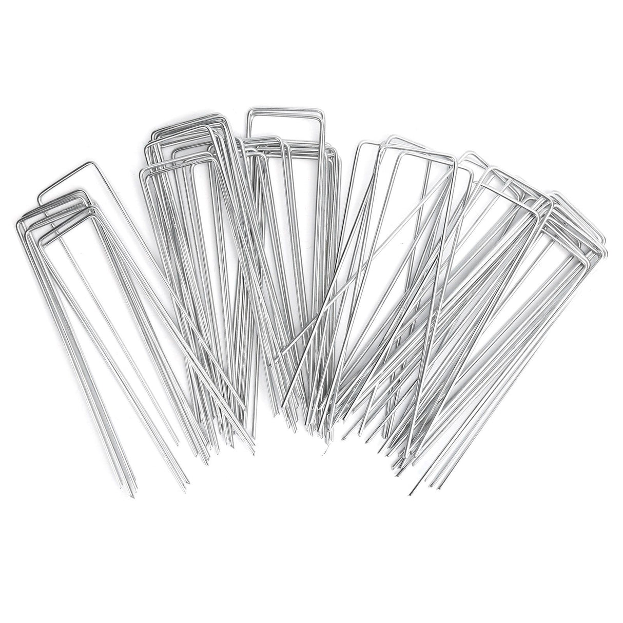 50Pcs Garden Stakes Ground Staple Spikes U shaped Fixer Weed Barrier Fabric Landscape Lawn