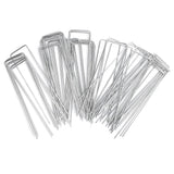 50Pcs Garden Stakes Ground Staple Spikes U shaped Fixer Weed Barrier Fabric Landscape Lawn