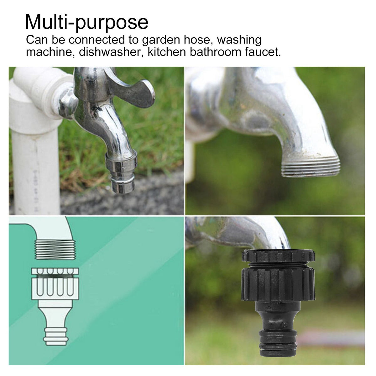 12PCS G1/2 G3/4 Female Thread Faucet Garden Hose Adapter Reusable Connector Fittings