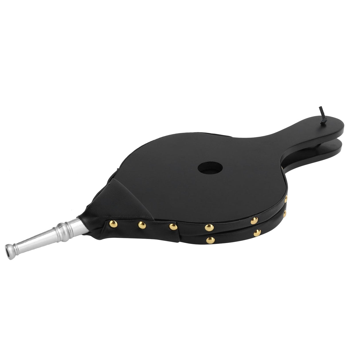 Fireplace Bellows Manual Wood Air Blower for Outdoor Camping BBQ Grill Chimney Fire ToolsSilver Nozzle