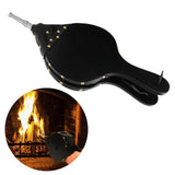 Fireplace Bellows Manual Wood Air Blower for Outdoor Camping BBQ Grill Chimney Fire ToolsSilver Nozzle