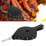 Fireplace Bellows Manual Wood Air Blower for Outdoor Camping BBQ Grill Chimney Fire ToolsSilver Nozzle