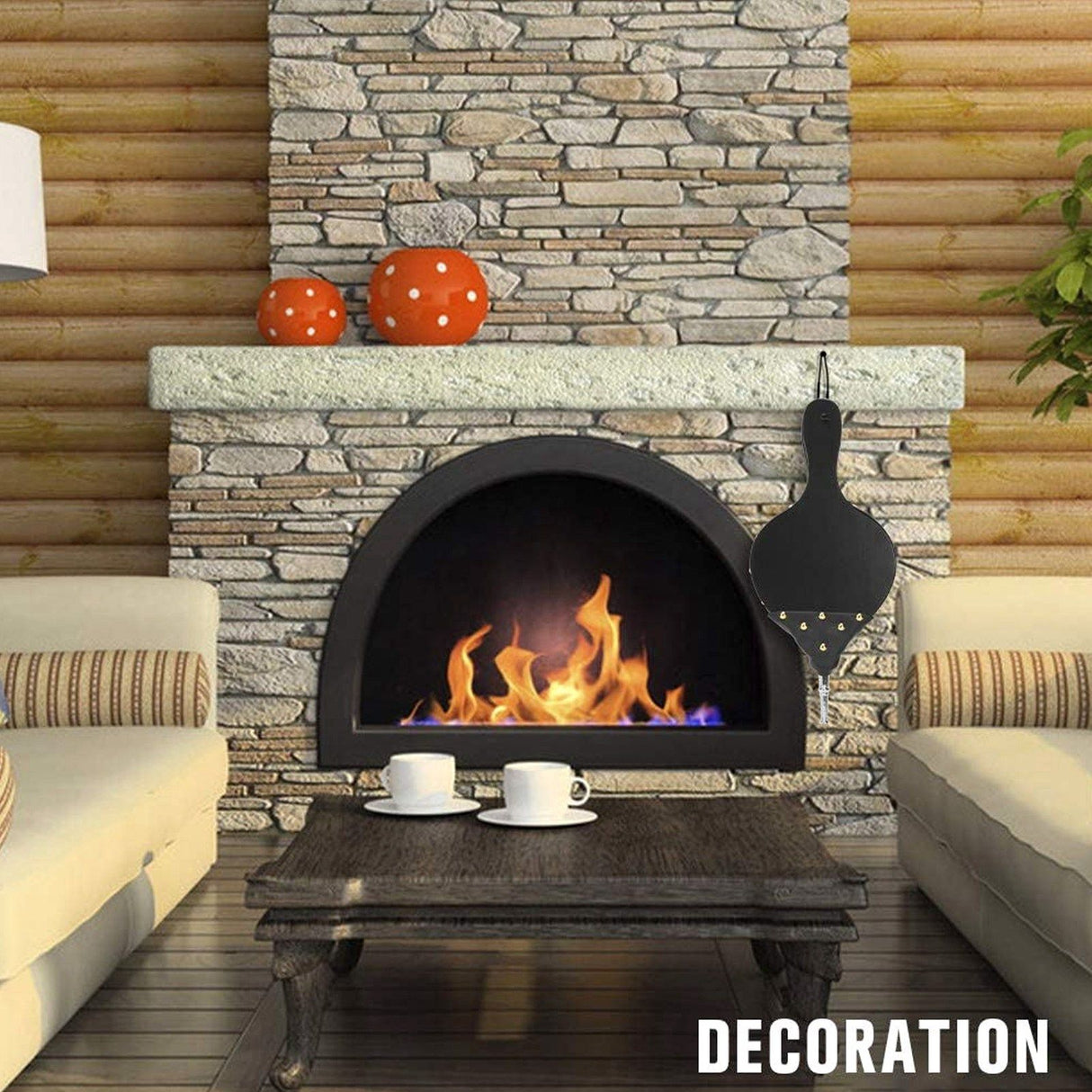 Fireplace Bellows Manual Wood Air Blower for Outdoor Camping BBQ Grill Chimney Fire ToolsSilver Nozzle