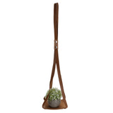 PU Leather Plant Hanger Planter Flowerpot Hanging Holder Home Decor Garden DecorationBrown Square Bottom