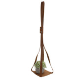 PU Leather Plant Hanger Planter Flowerpot Hanging Holder Home Decor Garden DecorationBrown Square Bottom - Low Angle
