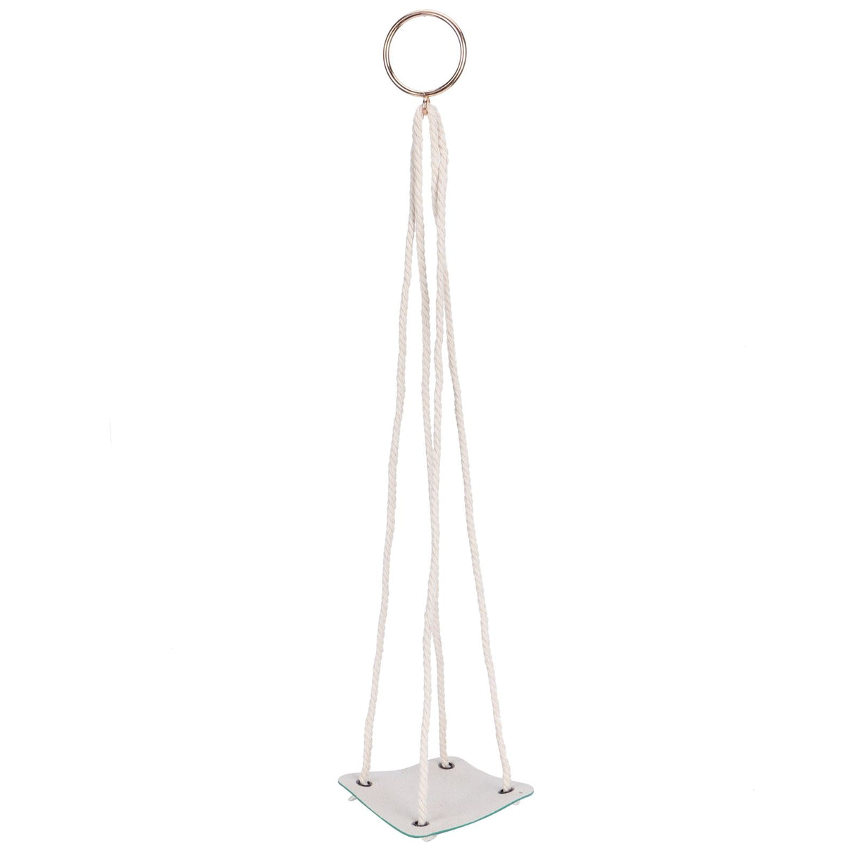 Planter Holder Flowerpot Hanging Rack Hanger with PU Leather Base Cotton Rope for GardeningGreen 10cm