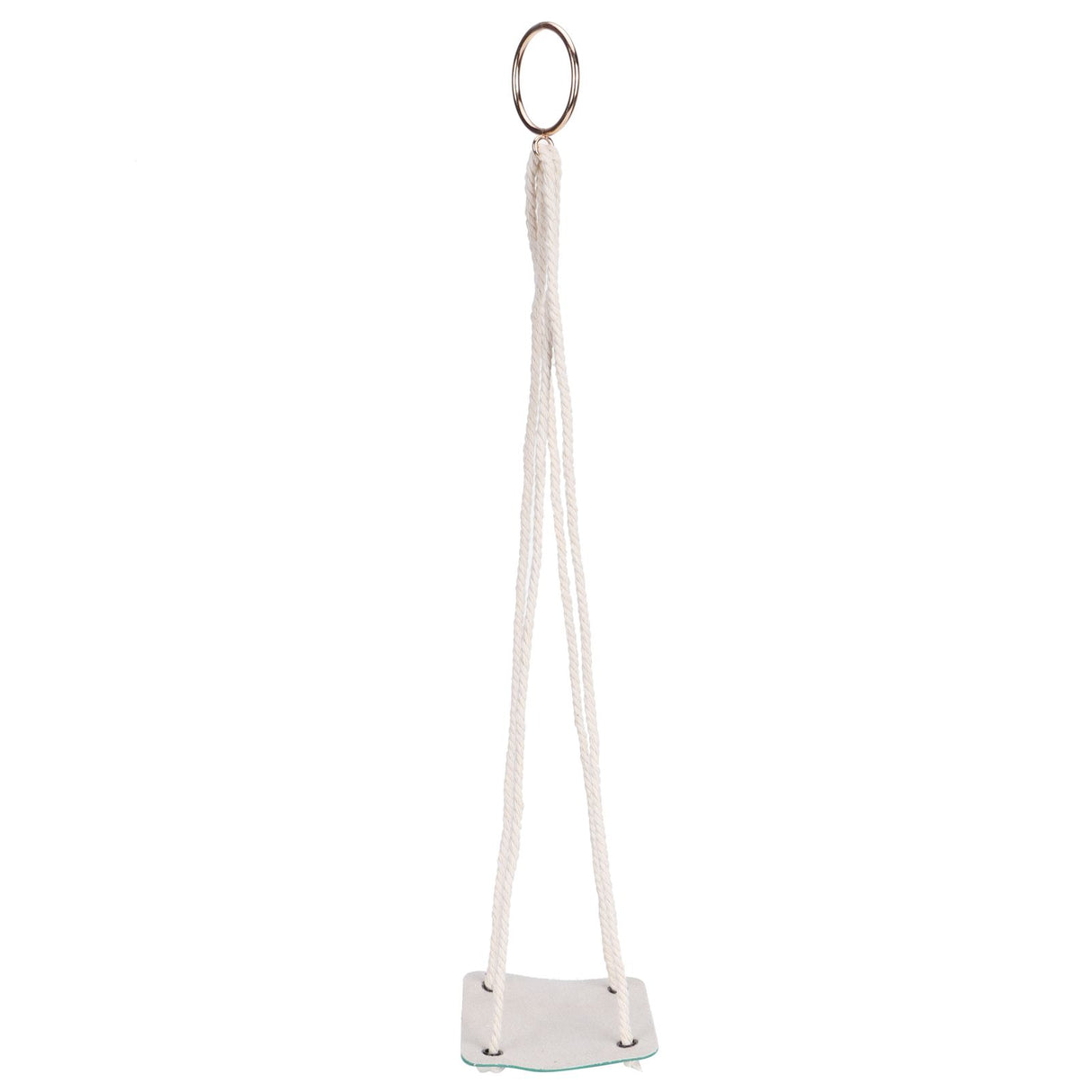 Planter Holder Flowerpot Hanging Rack Hanger with PU Leather Base Cotton Rope for GardeningGreen 10cm