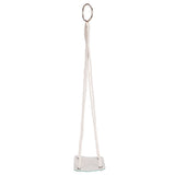 Planter Holder Flowerpot Hanging Rack Hanger with PU Leather Base Cotton Rope for GardeningGreen 10cm - Front View