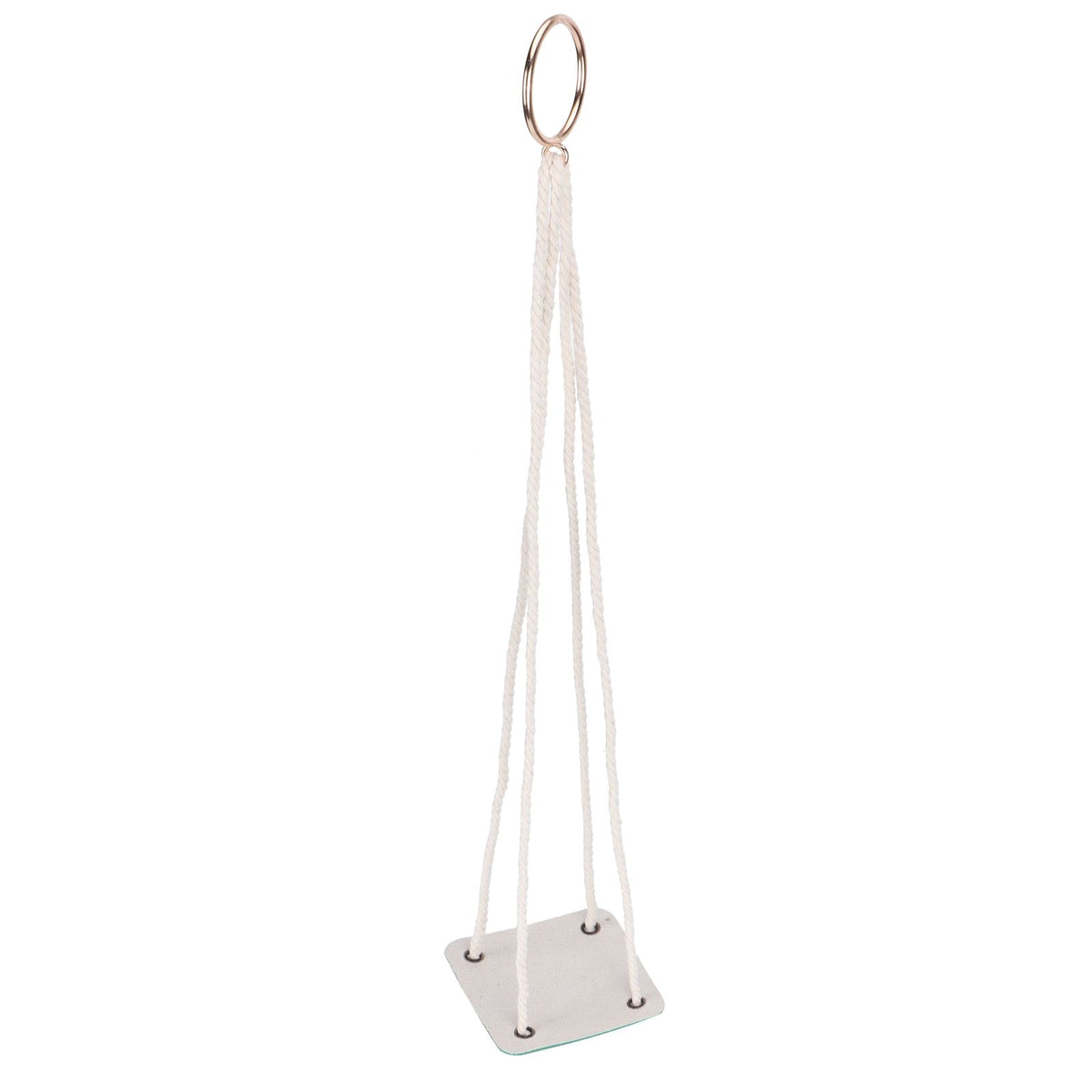 Planter Holder Flowerpot Hanging Rack Hanger with PU Leather Base Cotton Rope for GardeningGreen 10cm