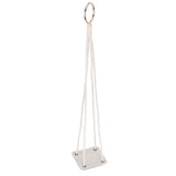 Planter Holder Flowerpot Hanging Rack Hanger with PU Leather Base Cotton Rope for GardeningGreen 10cm
