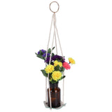 Planter Holder Flowerpot Hanging Rack Hanger with PU Leather Base Cotton Rope for GardeningGreen 10cm