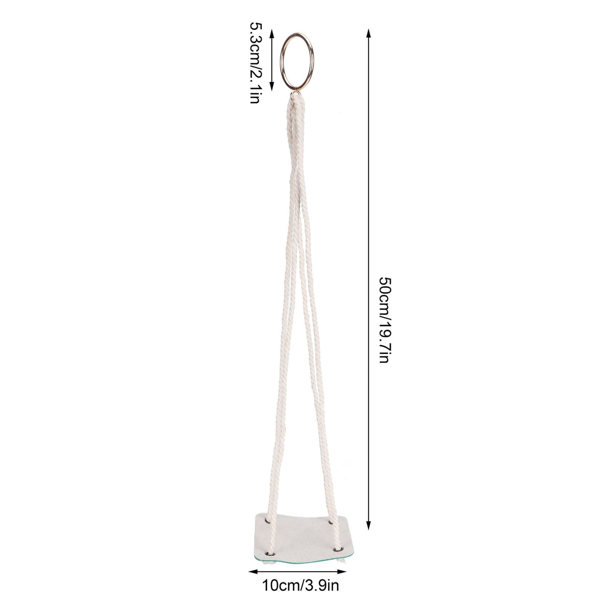 Planter Holder Flowerpot Hanging Rack Hanger with PU Leather Base Cotton Rope for GardeningGreen 10cm