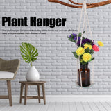 Planter Holder Flowerpot Hanging Rack Hanger with PU Leather Base Cotton Rope for GardeningGreen 10cm