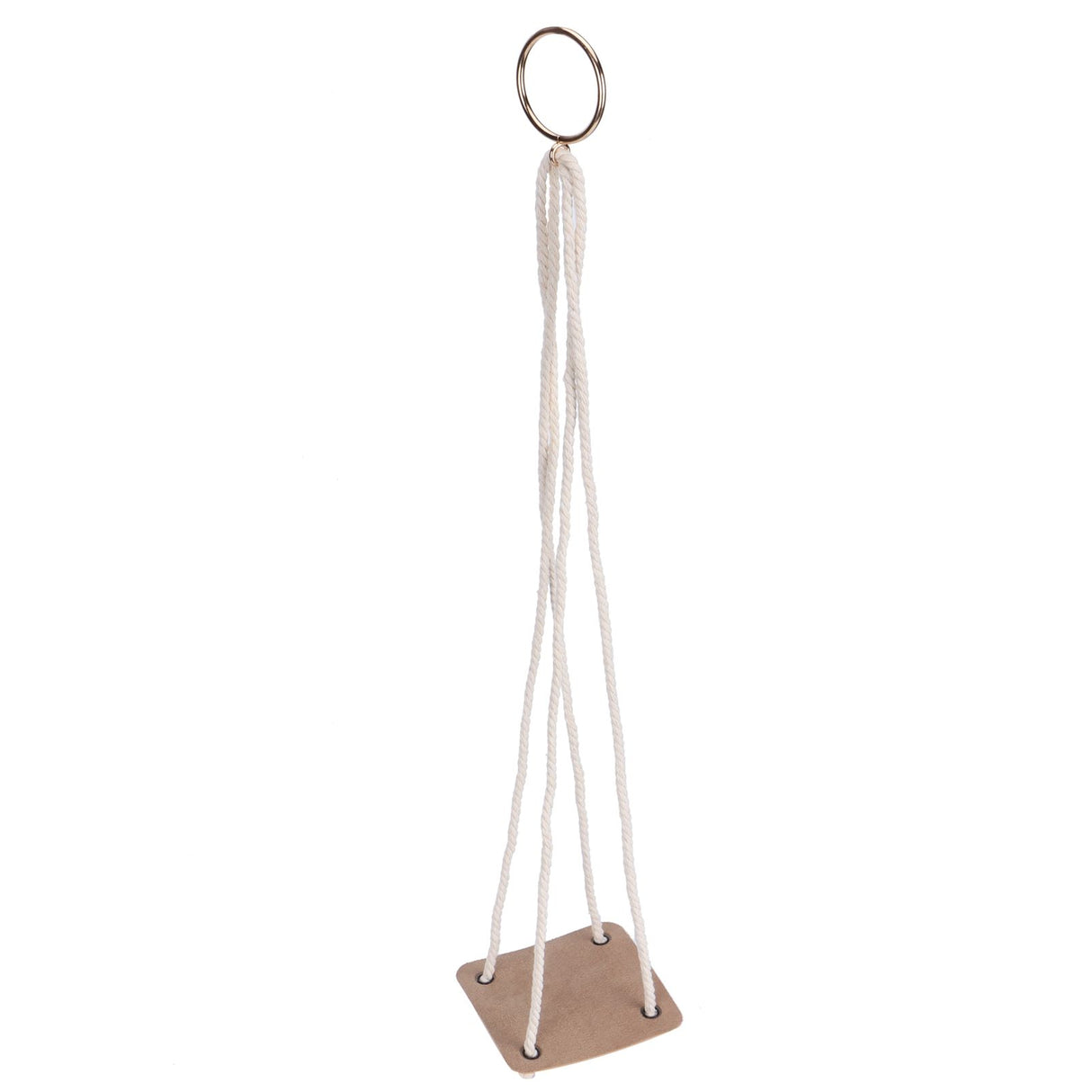 Planter Holder Flowerpot Hanging Rack Hanger with PU Leather Base Cotton Rope for GardeningYellow 10cm