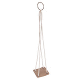 Planter Holder Flowerpot Hanging Rack Hanger with PU Leather Base Cotton Rope for GardeningYellow 10cm - Front View