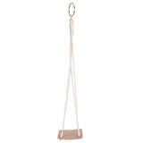 Planter Holder Flowerpot Hanging Rack Hanger with PU Leather Base Cotton Rope for GardeningYellow 10cm