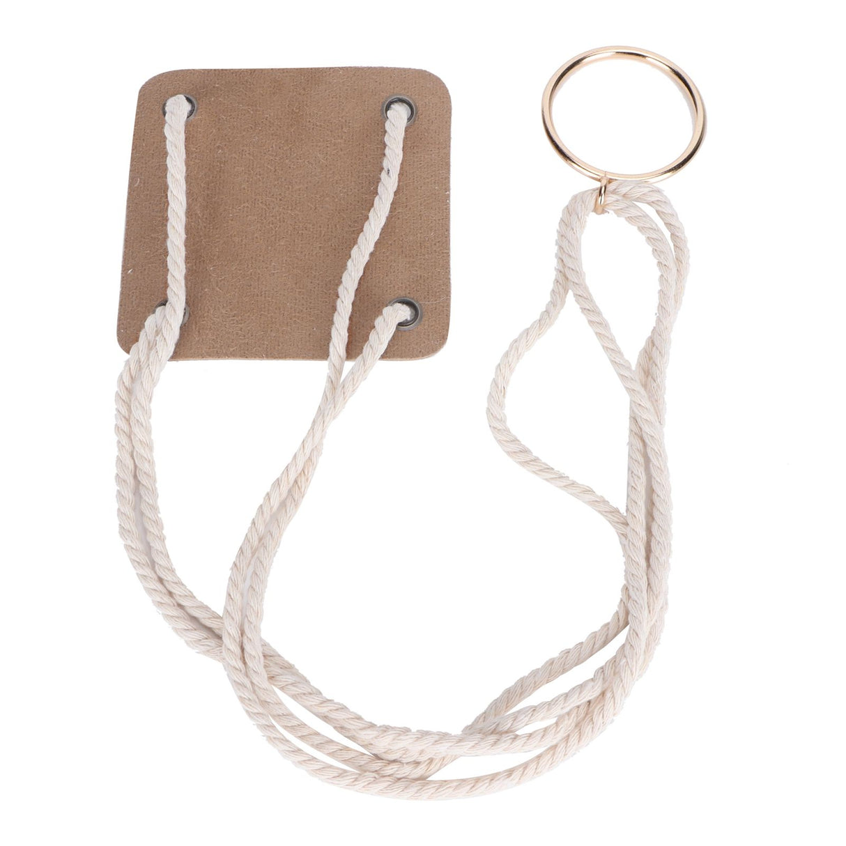 Planter Holder Flowerpot Hanging Rack Hanger with PU Leather Base Cotton Rope for GardeningYellow 10cm