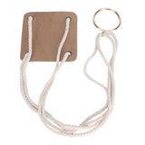 Planter Holder Flowerpot Hanging Rack Hanger with PU Leather Base Cotton Rope for GardeningYellow 10cm