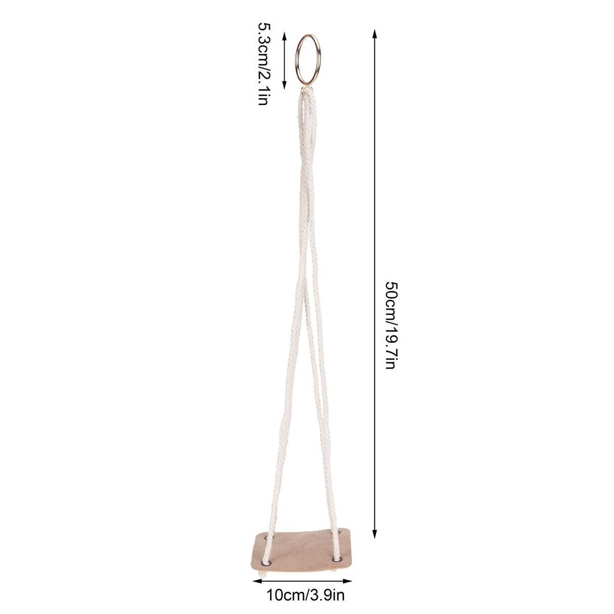 Planter Holder Flowerpot Hanging Rack Hanger with PU Leather Base Cotton Rope for GardeningYellow 10cm