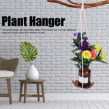 Planter Holder Flowerpot Hanging Rack Hanger with PU Leather Base Cotton Rope for GardeningYellow 10cm