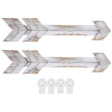 2PCS Wooden Arrows Decor Sign Wall Art Decor Farmhouse Courtyard Wedding SuppliesWhite