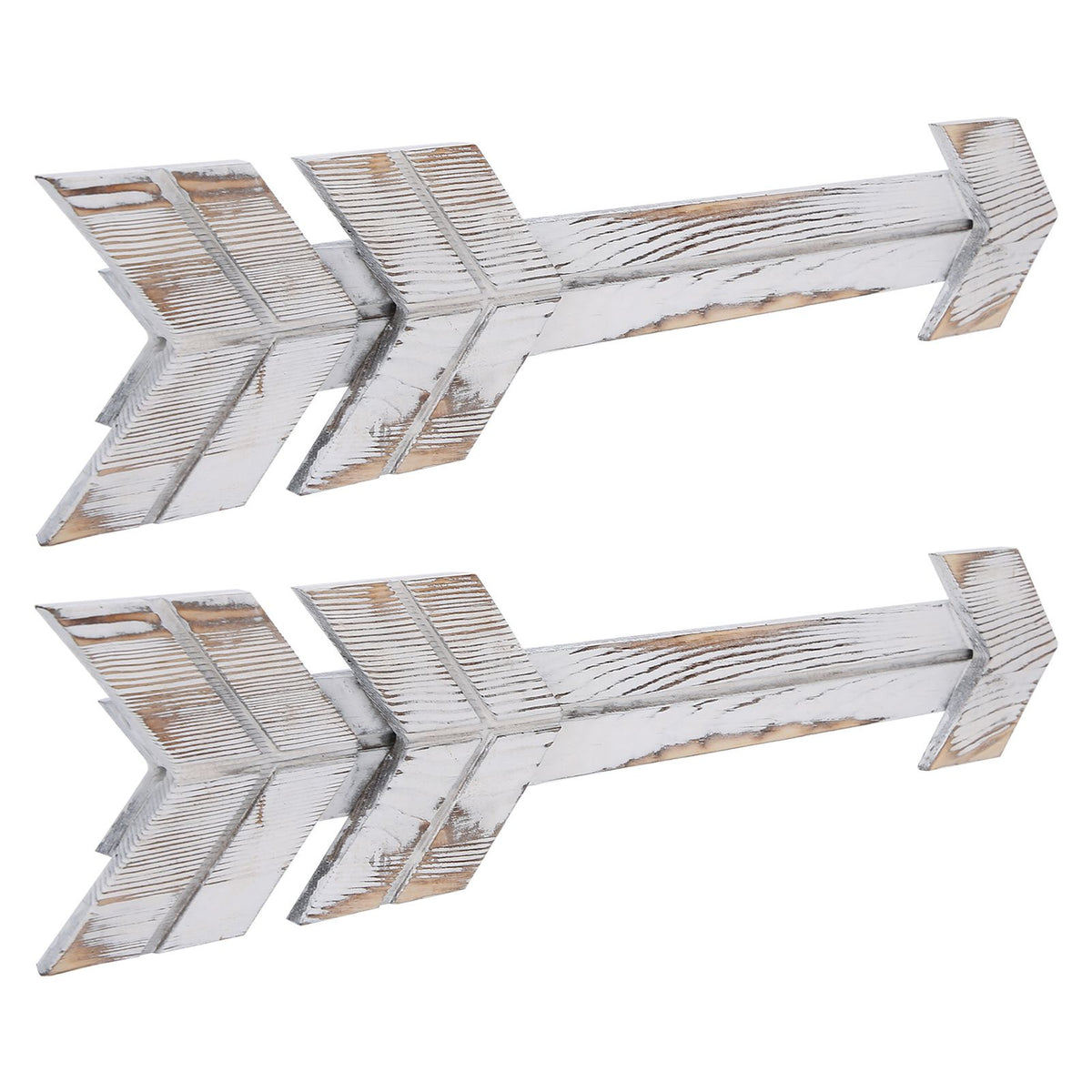 2PCS Wooden Arrows Decor Sign Wall Art Decor Farmhouse Courtyard Wedding SuppliesWhite