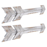 2PCS Wooden Arrows Decor Sign Wall Art Decor Farmhouse Courtyard Wedding SuppliesWhite