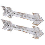 2PCS Wooden Arrows Decor Sign Wall Art Decor Farmhouse Courtyard Wedding SuppliesWhite - Side View