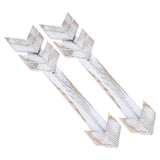 2PCS Wooden Arrows Decor Sign Wall Art Decor Farmhouse Courtyard Wedding SuppliesWhite - Top-Down View