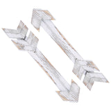 2PCS Wooden Arrows Decor Sign Wall Art Decor Farmhouse Courtyard Wedding SuppliesWhite - Close-Up Angle