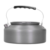 1.6L Portable Camping Coffee Tea Pot Outdoor Fishing Hiking Barbecue Kettle Pot (Black Handle)