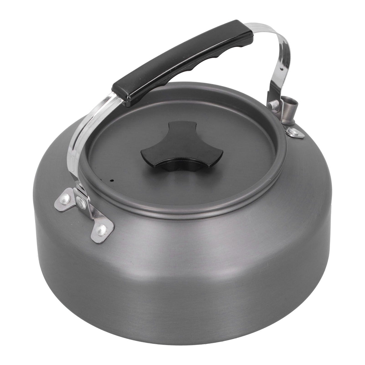 1.6L Portable Camping Coffee Tea Pot Outdoor Fishing Hiking Barbecue Kettle Pot (Black Handle)