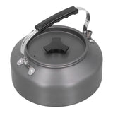 1.6L Portable Camping Coffee Tea Pot Outdoor Fishing Hiking Barbecue Kettle Pot (Black Handle) - Top-Down View