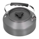 1.6L Portable Camping Coffee Tea Pot Outdoor Fishing Hiking Barbecue Kettle Pot (Black Handle) - 45-Degree Angle