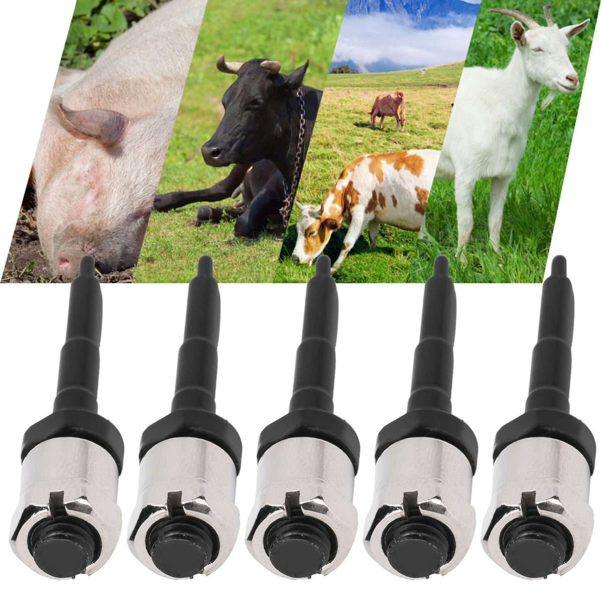 5PCS Ear Tag Needle Pin for Cattle Cows Pigs Goats Sheep Ear Tag Applicator Pliers Livestock Use