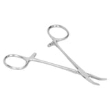12.5cm Curved Hemostatic Forceps Stainless Steel Hair Tweezers Pliers Livestock Accessory - 45-Degree Angle
