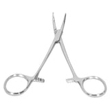 12.5cm Curved Hemostatic Forceps Stainless Steel Hair Tweezers Pliers Livestock Accessory - Low Angle