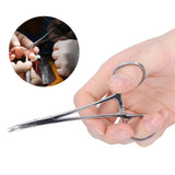 12.5cm Curved Hemostatic Forceps Stainless Steel Hair Tweezers Pliers Livestock Accessory