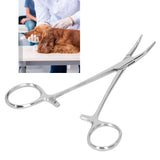 12.5cm Curved Hemostatic Forceps Stainless Steel Hair Tweezers Pliers Livestock Accessory - Extra Image
