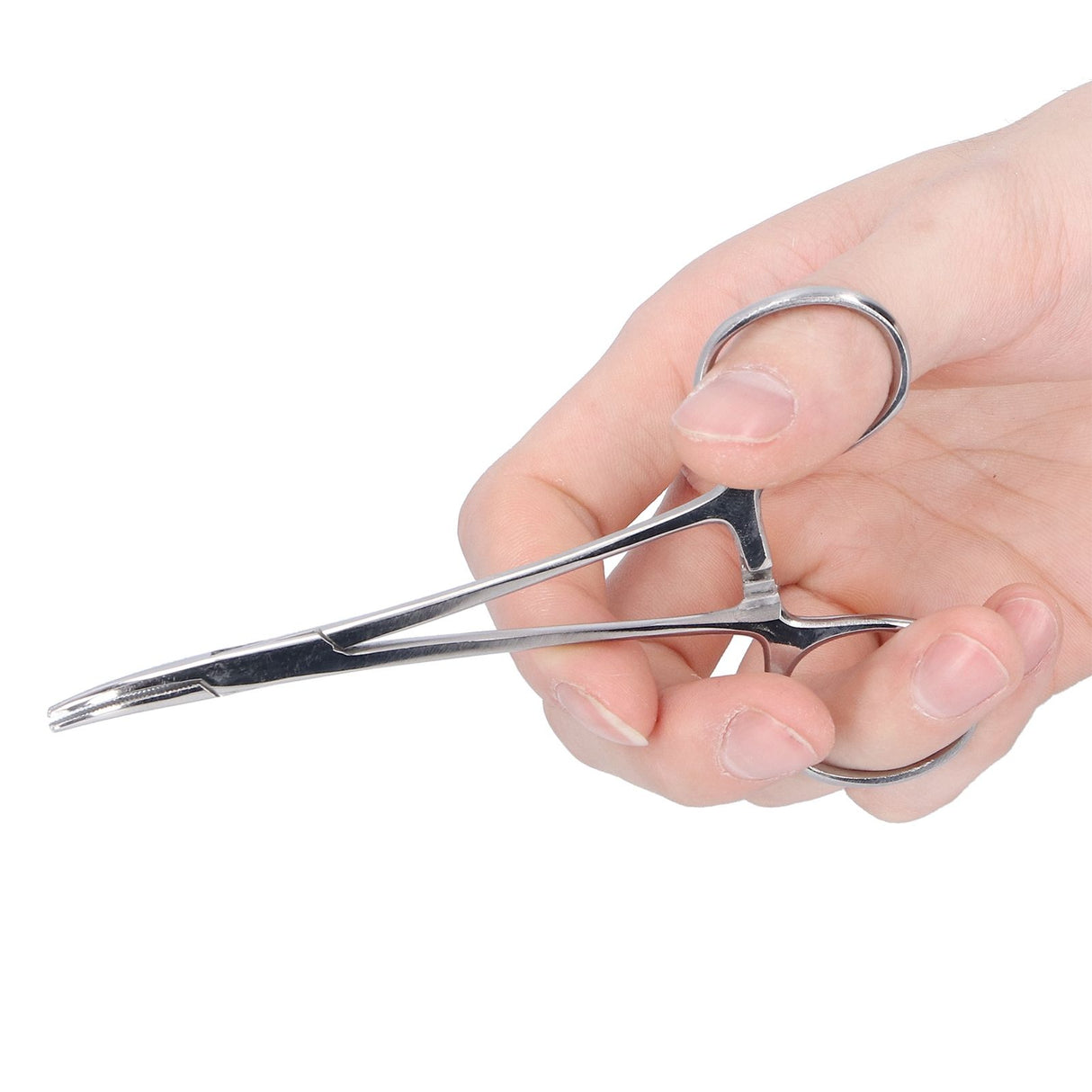 12.5cm Curved Hemostatic Forceps Stainless Steel Hair Tweezers Pliers Livestock Accessory