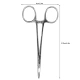 12.5cm Curved Hemostatic Forceps Stainless Steel Hair Tweezers Pliers Livestock Accessory