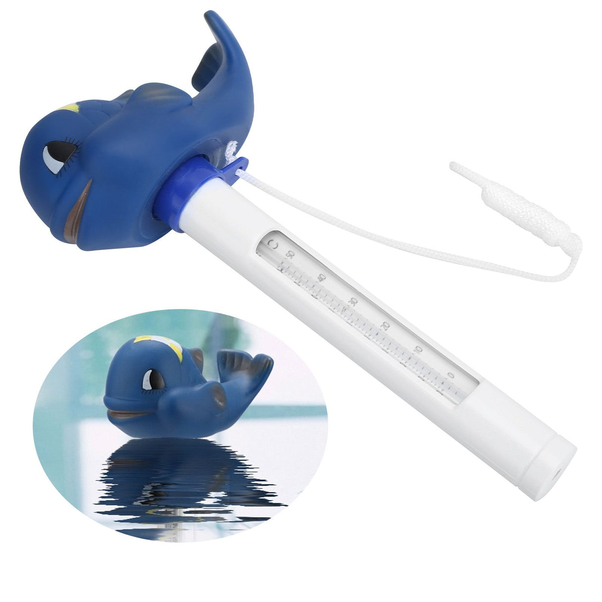 Cartoon Animal Shaped Floating Thermometer for Swimming Pools Sauna Spa Accessories Blue
