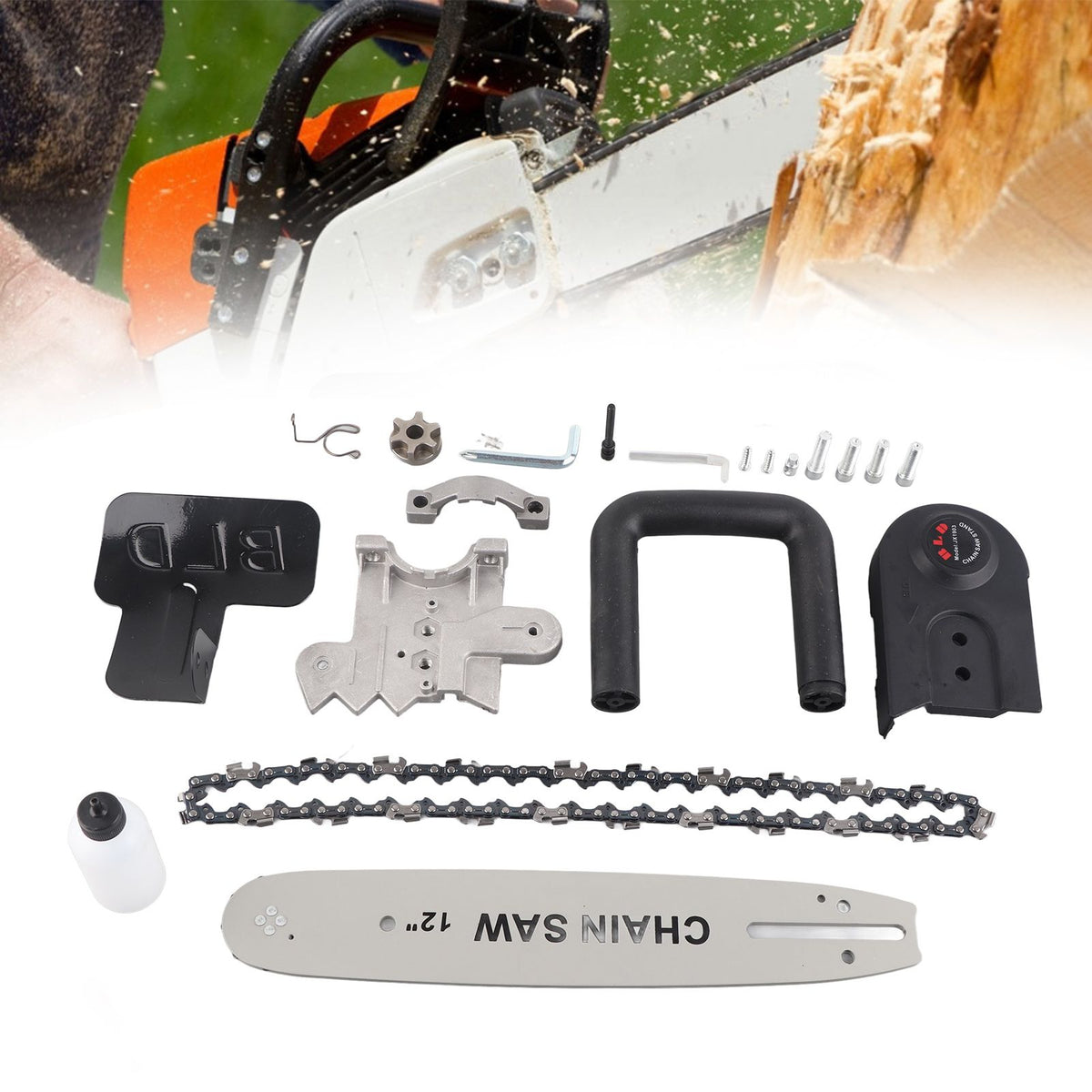 Angle Grinder to Electric Chain Saw Converter Adapter Chain Saw Attachment Gardening Tool