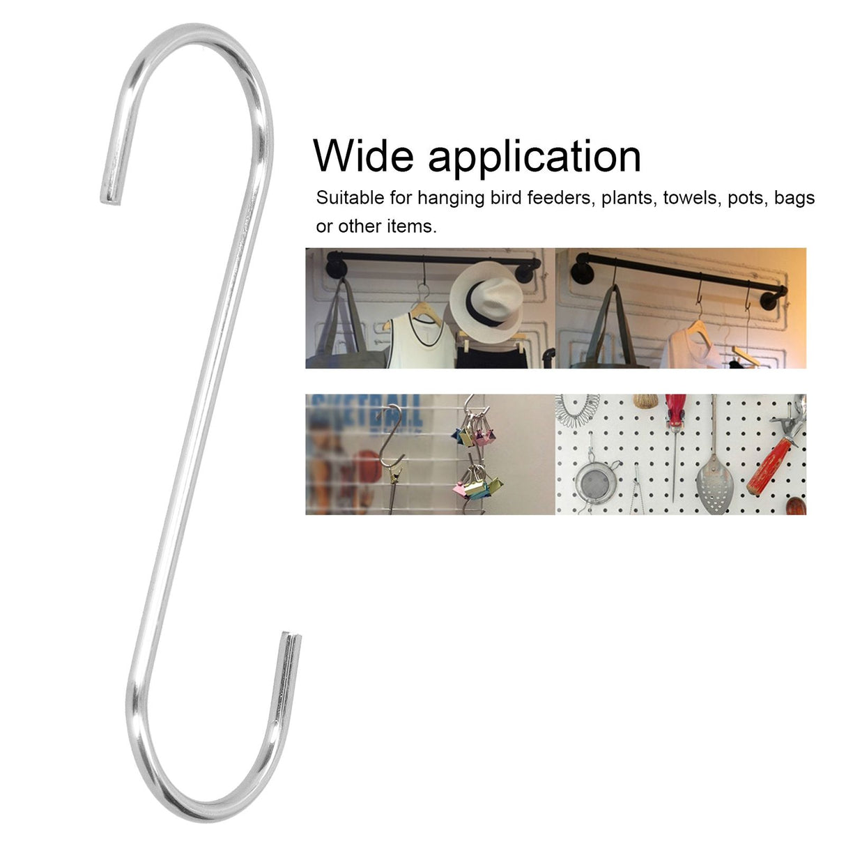 S shape Hook Stainless Steel Hanger Hook Courtyard Balcony Bird Feeder Accessory