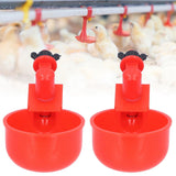 2pcs Automatic Chicken Water Cup Red Plastic Drinking Bowl for Poultry Pigeon Bird - Extra Image