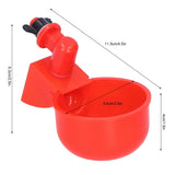 2pcs Automatic Chicken Water Cup Red Plastic Drinking Bowl for Poultry Pigeon Bird - Extra Image