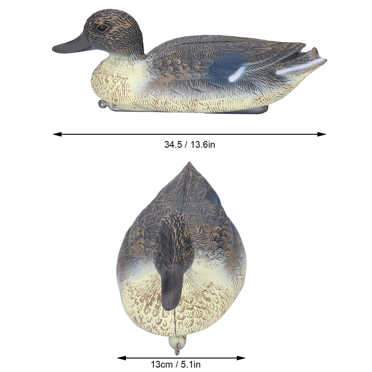 Plastic Simulation Duck Lifelike Duck Decoration Hunting Decoy for Garden 34.5 x 13cm