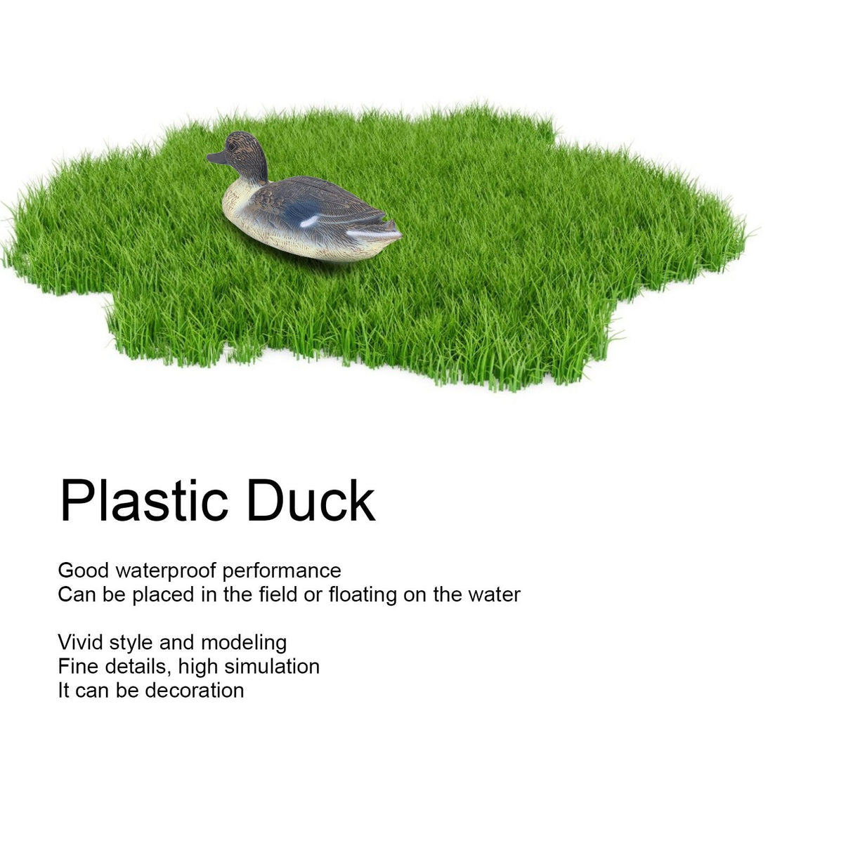 Plastic Simulation Duck Lifelike Duck Decoration Hunting Decoy for Garden 34.5 x 13cm